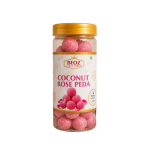 BEOZ Coconut Rose Peda – Premium Coconut & Rose Indian Sweet