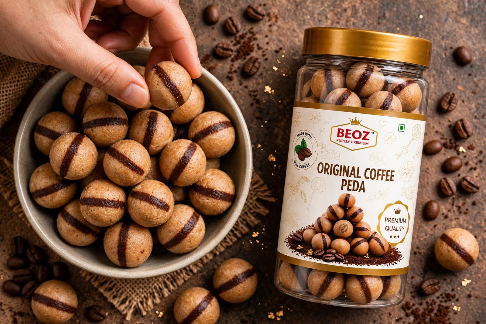 BEOZ Original Coffee Peda – Premium Coffee Flavoured Indian Sweet